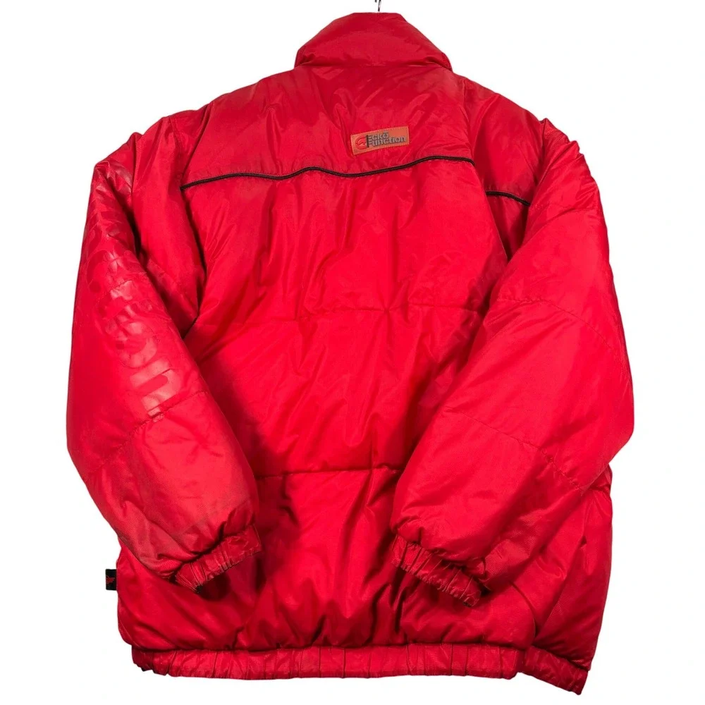 Vtg 90's Ecko Unltd. Function Reversible Red Silver Puffer‎ Jacket Men's XL Down